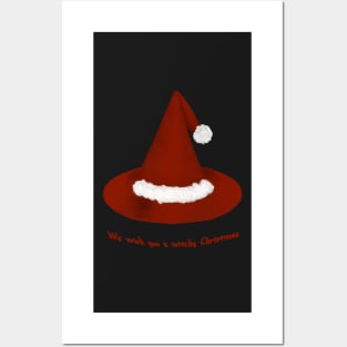 We wish you a witchy Christmas Witch's Santa Hat Posters and Art